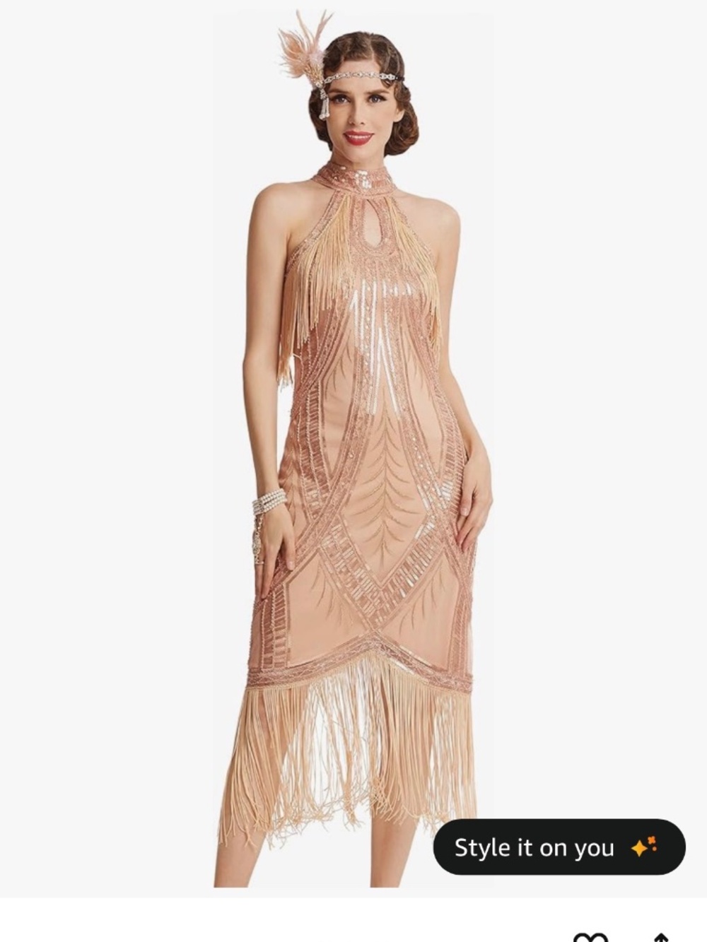 Fringe flapper dress medium